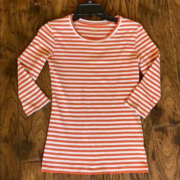 new directions Tops - Beautiful orange stripe top, size small!